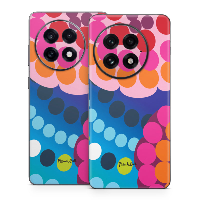 OnePlus 13 Series Skin design of Pattern, Circle, Orange, Colorfulness, Design, Line, Polka dot, Graphic design, Graphics, Heart, with blue, green, pink, orange, purple colors