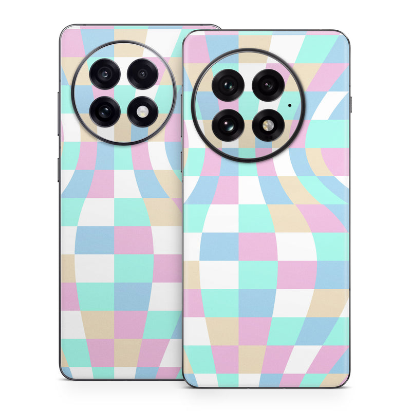 OnePlus 13 Series Skin design of Azure, Textile, Rectangle, Art, Pink, Painting, Aqua, Font, Magenta, Material property, with white, blue, pink colors