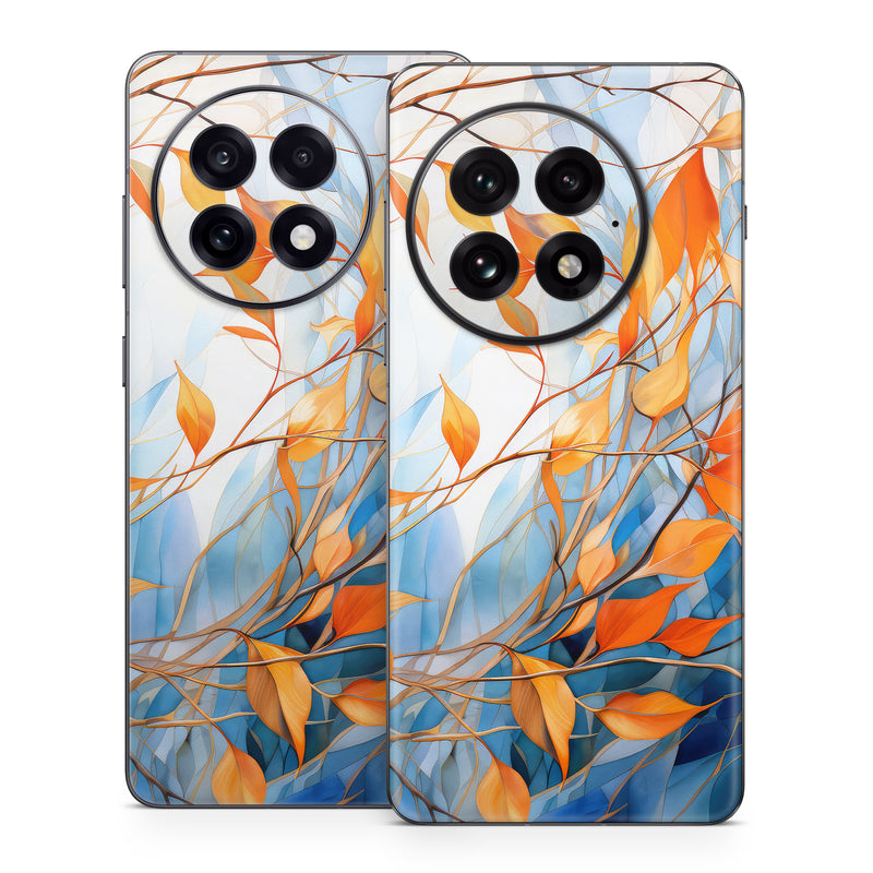 OnePlus 13 Series Skin design of Plant, Amber, Twig, Branch, Orange, Vegetation, Natural landscape, Tree, Woody plant, Deciduous, with yellow, orange, red, blue, white, purple colors
