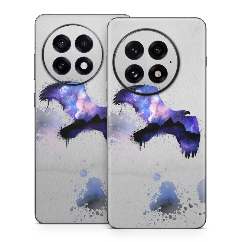 OnePlus 13 Series Skin design of Blue, Watercolor paint, Purple, Water, Graphic design, Illustration, Art, Ink, Painting, Electric blue, with gray, white, blue, black, purple colors