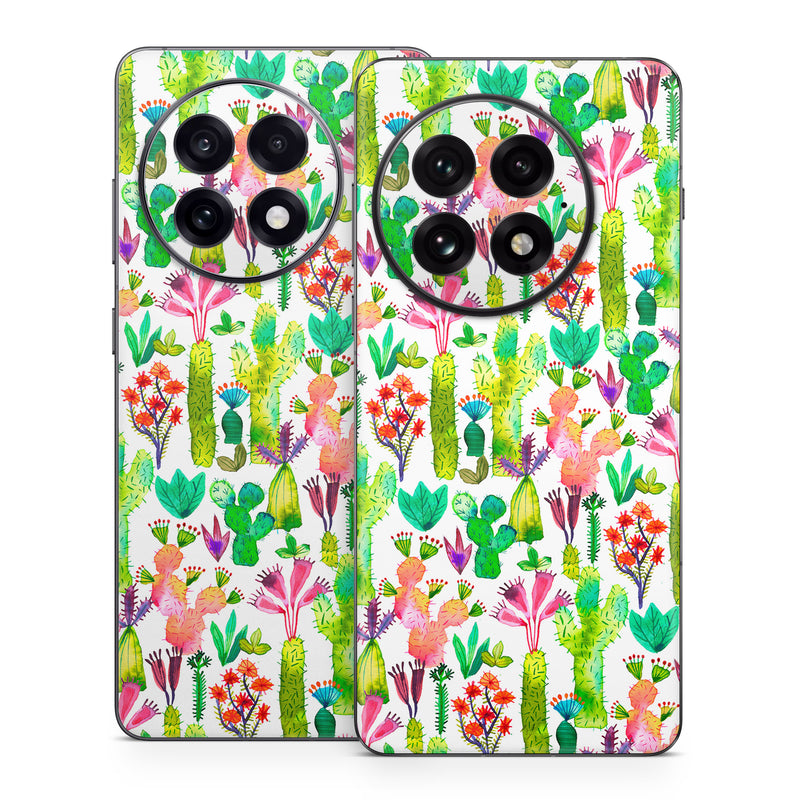 OnePlus 13 Series Skin design of Pattern, Floral design, Plant, Wildflower, Wrapping paper, with white, green, red, purple, pink, black colors