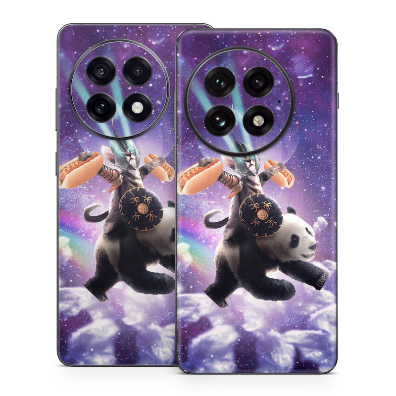 OnePlus 13 Series Skin design of Bear, Illustration, Outer space, Animated cartoon, Graphic design, Teddy bear, Space, Sky, Graphics, Fictional character, with black, white, blue, brown, gray, red, yellow, green, pink colors