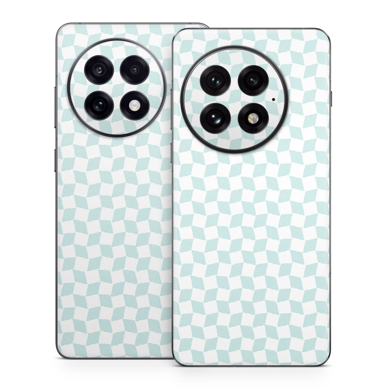 OnePlus 13 Series Skin design of Blue, Azure, Art, Font, Aqua, Rectangle, Floor, Flooring, Material property, Symmetry, with white, blue colors