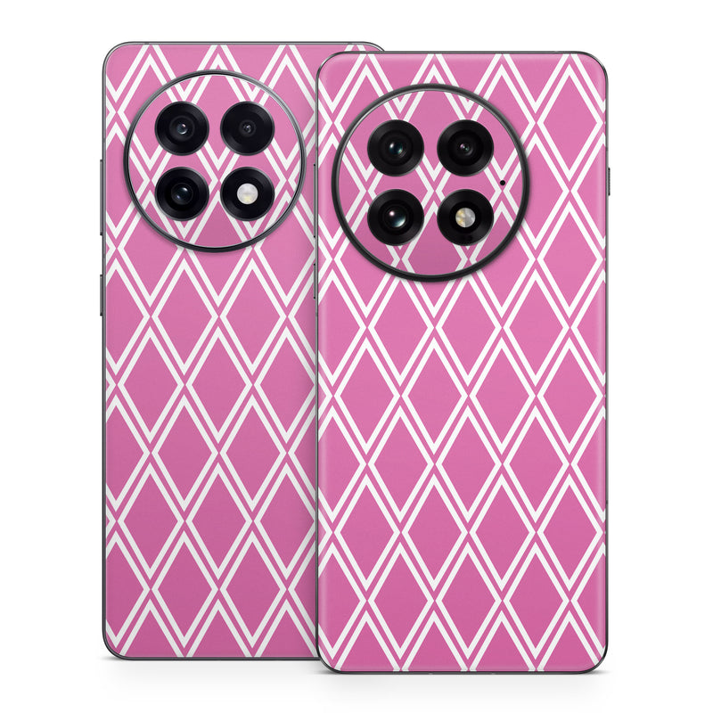OnePlus 13 Series Skin design of Pink, Rectangle, Font, Material property, Magenta, Symmetry, Parallel, Pattern, Peach, Circle, with pink, white colors