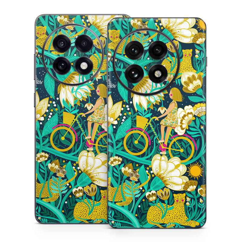 OnePlus 13 Series Skin design of Green, Rectangle, Plant, Aqua, Pattern, Electric blue, Art, Motif, Design, Visual arts, with green, black, blue, yellow, pink, white, red, brown colors