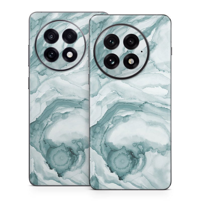 OnePlus 13 Series Skin design of Liquid, Fluid, Snow, Polar ice cap, Ice cap, Aqua, Melting, Glacial landform, Arctic ocean, Pattern, with blue, gray, white colors