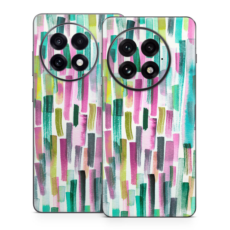 OnePlus 13 Series Skin design of Line, Turquoise, Pink, Pattern, Design, Magenta, Colorfulness, with white, green, blue, pink, purple, black, blue colors