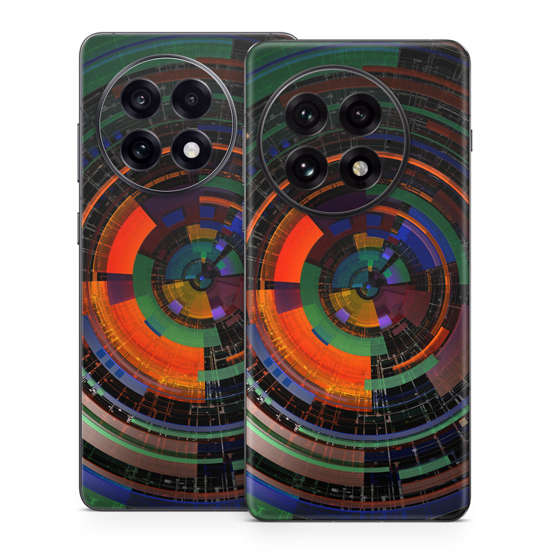 OnePlus 13 Series Skin design of Colorfulness, Pattern, Circle, Design, Architecture, Symmetry, Art, Spiral, Psychedelic art, with black, red, blue, green, orange, brown colors