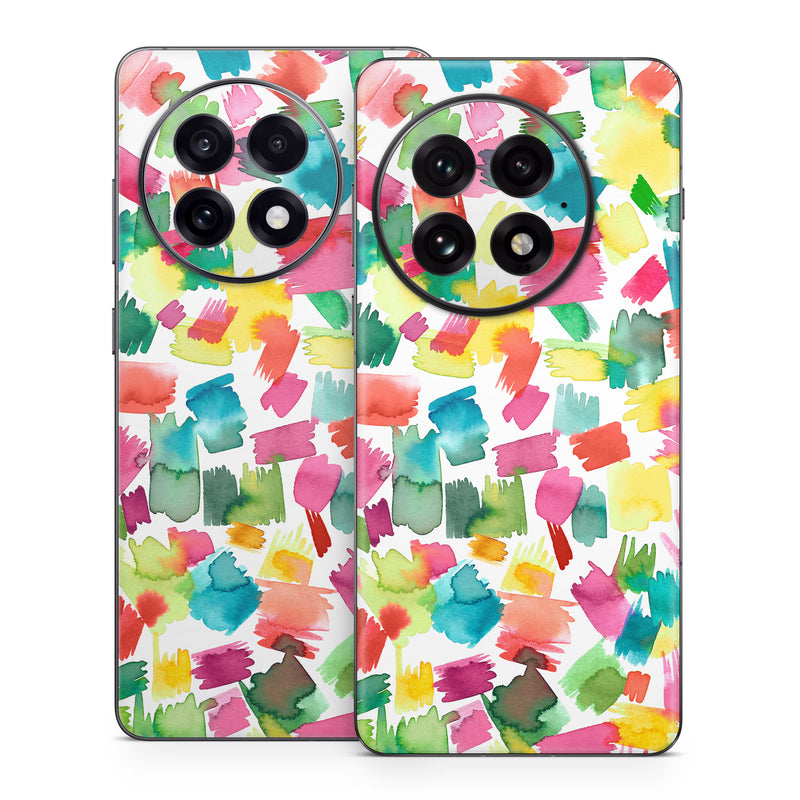 OnePlus 13 Series Skin design of Colorfulness, Rectangle, Pattern, Art, Creative arts, Font, Circle, Tints and shades, Symmetry, Magenta, with white, red, pink, yellow, orange, green, blue colors