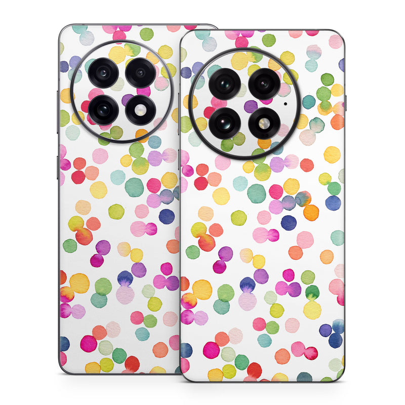 OnePlus 13 Series Skin design of Pink, Orange, Graphics, Wrapping Paper, Graphic design, Mixture, with white, pink, red, orange, yellow, blue, green, purple colors
