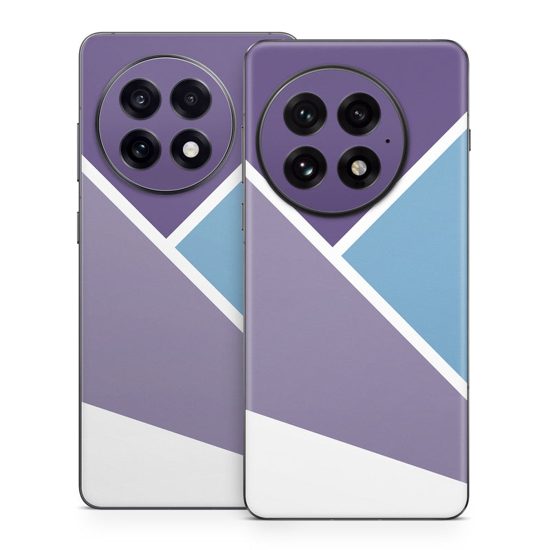 OnePlus 13 Series Skin design of Violet, Purple, Turquoise, Line, Pattern, Design, Graphic design, Font, Triangle, Magenta, with white, blue, purple colors