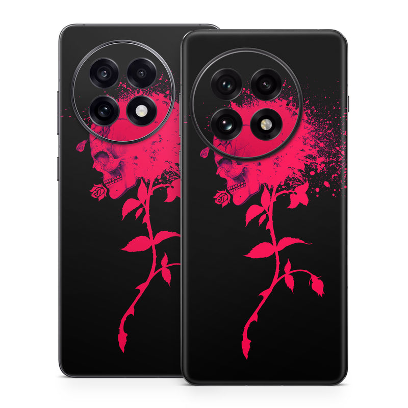 OnePlus 13 Series Skin design of Red, Black, Pink, Graphic design, Magenta, Visual arts, Graphics, Illustration, Plant, Art, with black, red colors