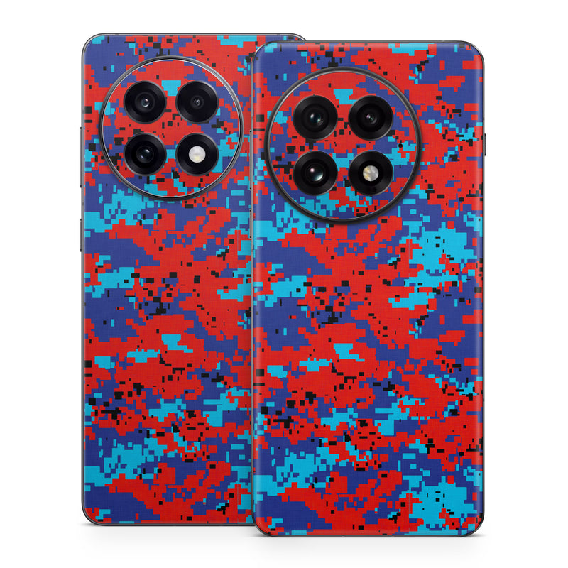 OnePlus 13 Series Skin design of Blue, Red, Pattern, Textile, Electric blue, with blue, red colors