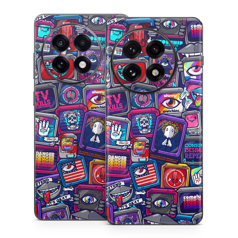 OnePlus 13 Series Skin design of Pattern, Font, Art, Visual arts, Collection, with red, blue, black, gray, purple, yellow, white, green colors