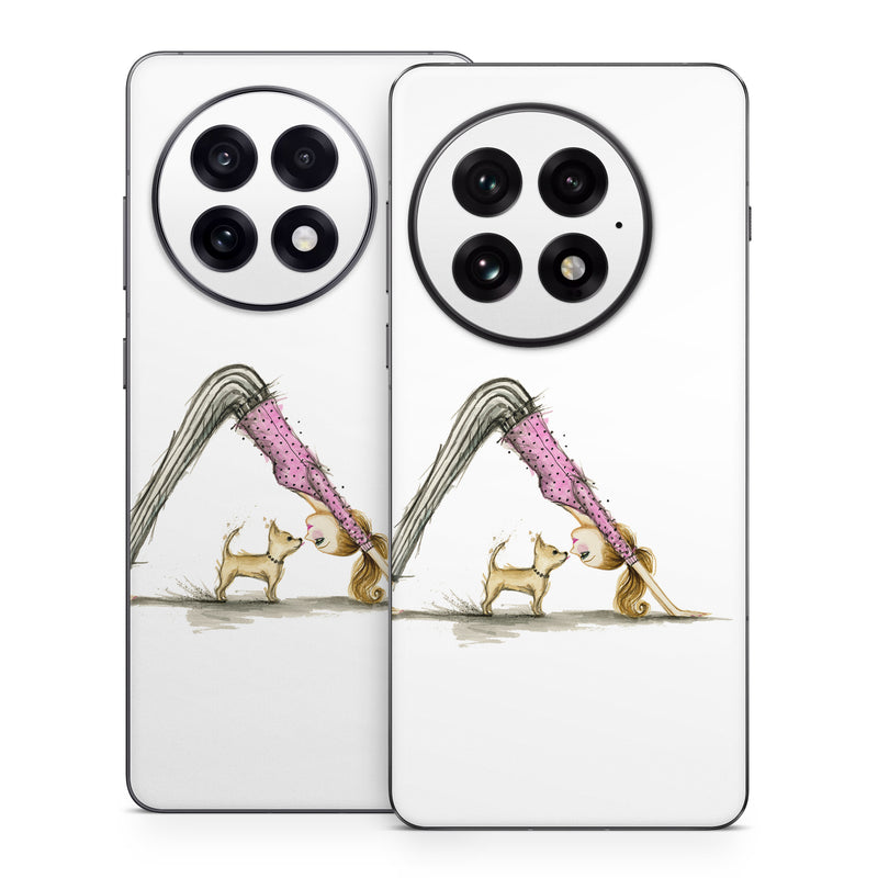 OnePlus 13 Series Skin design of Drawing, Illustration, with white, pink, black, white, brown, yellow colors