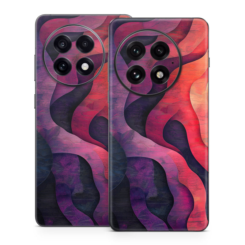 OnePlus 13 Series Skin design of Red, Orange, Art, Brown, Pink, Paint, Modern art, Graphics, Fractal art, Art Paint, with red, orange, yellow, purple, pink, black colors