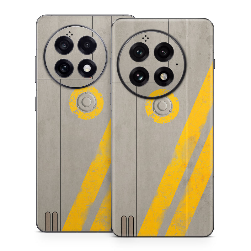 OnePlus 13 Series Skin design of Yellow, Wall, Line, Orange, Design, Concrete, Font, Architecture, Parallel, Wood, with gray, yellow, red, black colors