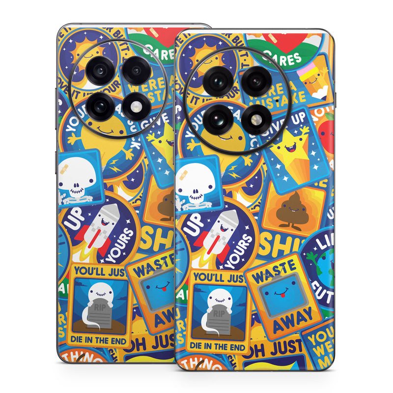 OnePlus 13 Series Skin design of Pattern, Visual arts, Design, Art, Mosaic, Psychedelic art, with blue, yellow, orange, white, green, red, gray colors