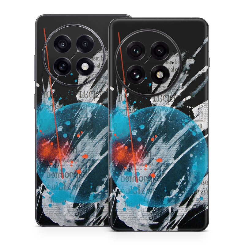 OnePlus 13 Series Skin design of Graphic design, Illustration, Graphics, Design, Art, Space, World, with black, gray, blue, red colors
