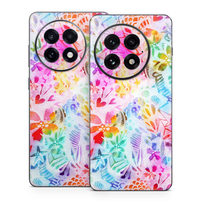 OnePlus 13 Series Skin design of Pattern, Design, Textile, Art, with gray, pink, purple, blue colors
