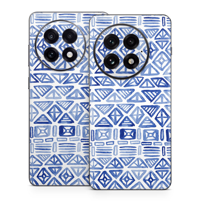 OnePlus 13 Series Skin design of Pattern, Line, Design, Symmetry, Visual arts, Parallel, with white, blue colors