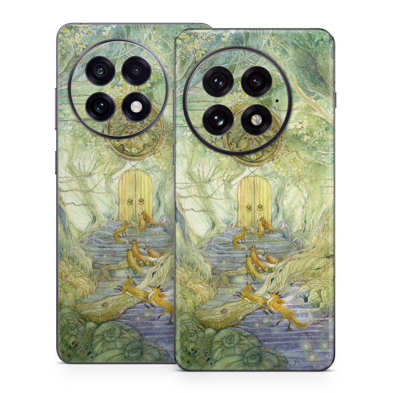 OnePlus 13 Series Skin design of Painting, Art, Mythology, Visual arts, Watercolor paint, Organism, Fictional character, Modern art, Landscape, Acrylic paint, with green, brown, red, yellow, blue, purple colors