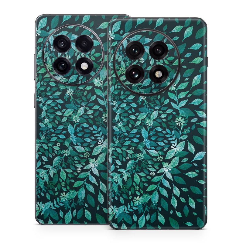 OnePlus 13 Series Skin design of Green, Aqua, Organism, Turquoise, Natural environment, Teal, Marine biology, Water, Leaf, Plant, with black, green, white colors