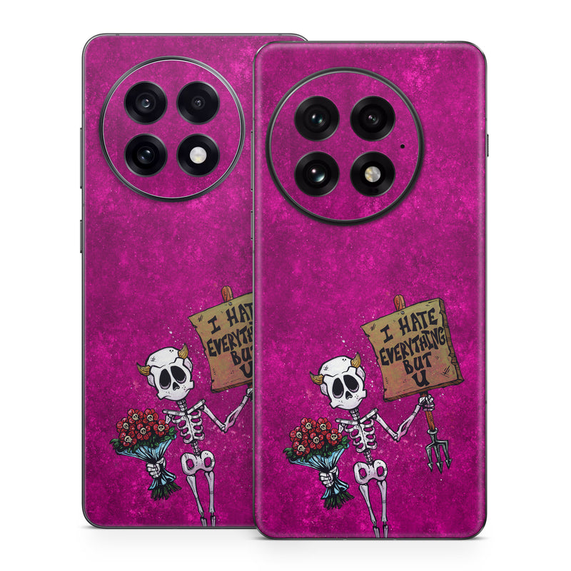 OnePlus 13 Series Skin design of Purple, Pink, Violet, Magenta, Font, Tints and shades, Art, Electric blue, Skull, Rectangle, with white, gray, pink, red, green, brown, black colors