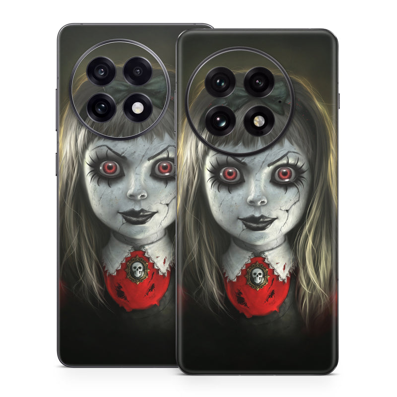 OnePlus 13 Series Skin design of Fiction, Illustration, Fictional character, Ghost, Darkness, Vampire, Goth subculture, Zombie, Art, Skull, with white, red, black, yellow colors
