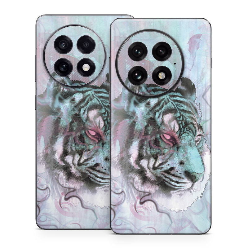 OnePlus 13 Series Skin design of Watercolor paint, Illustration, Art, Visual arts, Drawing, Graphic design, Pattern, Painting, Acrylic paint, Fictional character, with gray, purple, black colors