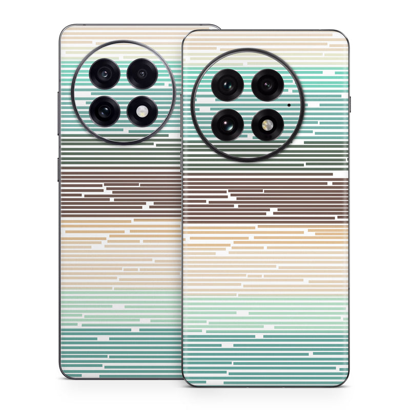 OnePlus 13 Series Skin design of Line, Parallel, Pattern, with blue, brown, yellow, orange colors