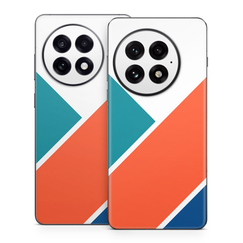 OnePlus 13 Series Skin design of Blue, Orange, Line, Turquoise, Flag, Electric blue, Pattern, Parallel, with white, blue, red, orange, green colors