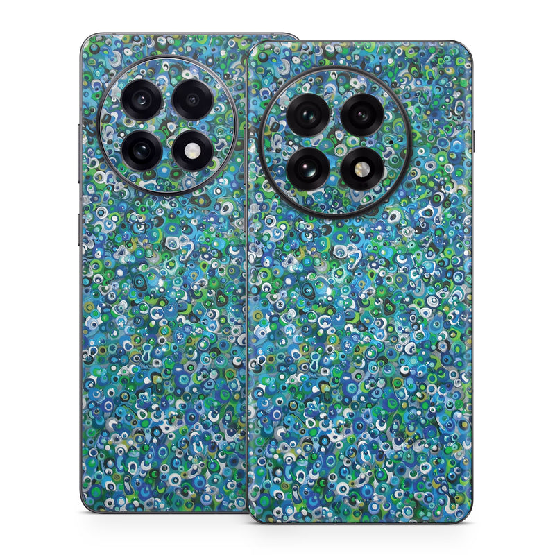 OnePlus 13 Series Skin design of Blue, Plant, Glitter, with blue, green, white colors