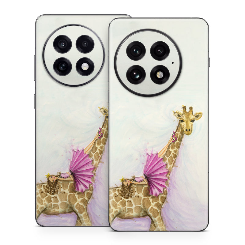 OnePlus 13 Series Skin design of Giraffe, Giraffidae, Terrestrial animal, Pink, Wildlife, Snout, Fawn, Illustration, Watercolor paint, Magenta, with blue, brown, orange, pink colors