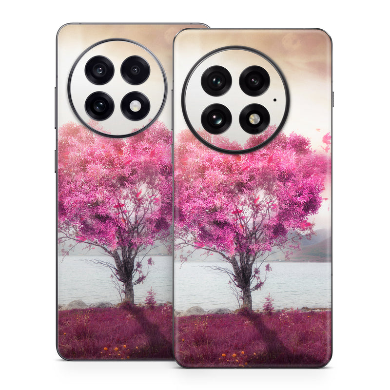 OnePlus 13 Series Skin design of Sky, Nature, Natural landscape, Pink, Tree, Spring, Purple, Landscape, Cloud, Magenta, with pink, yellow, blue, black, gray colors