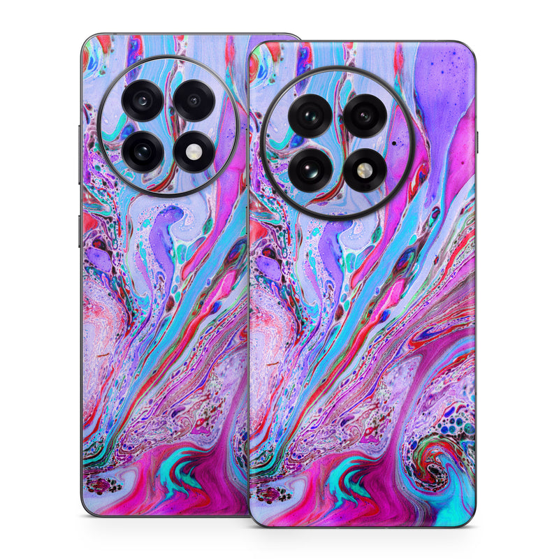 OnePlus 13 Series Skin design of Pink, Purple, Pattern, Design, Visual arts, Art, Psychedelic art, Magenta, Acrylic paint, Colorfulness, with pink, purple, blue, green colors