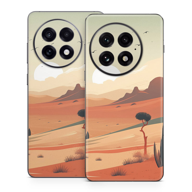 OnePlus 13 Series Skin design of Sky, Bird, Ecoregion, Light, Nature, Cloud, Natural environment, Moon, Natural landscape, Biome, with orange, yellow, brown, green, white, black colors