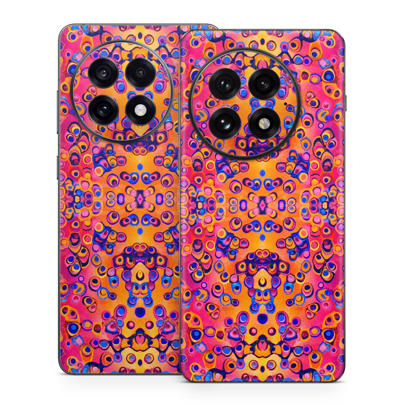 OnePlus 13 Series Skin design of Pattern, Psychedelic art, Symmetry, with orange, purple, blue, pink colors