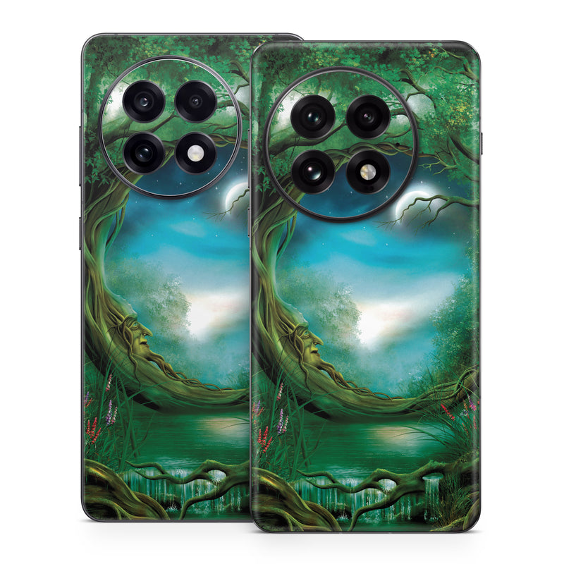 OnePlus 13 Series Skin design of Fractal art, Art, Organism, Fictional character, Earth, Cg artwork, with black, blue, green, gray colors