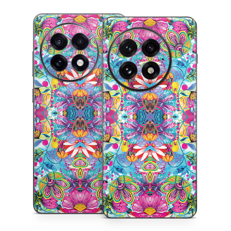 OnePlus 13 Series Skin design of Pattern, Psychedelic art, Design, Textile, Visual arts, Art, Magenta, Motif, Symmetry, Paisley, with pink, blue, purple, yellow, orange, green, red colors