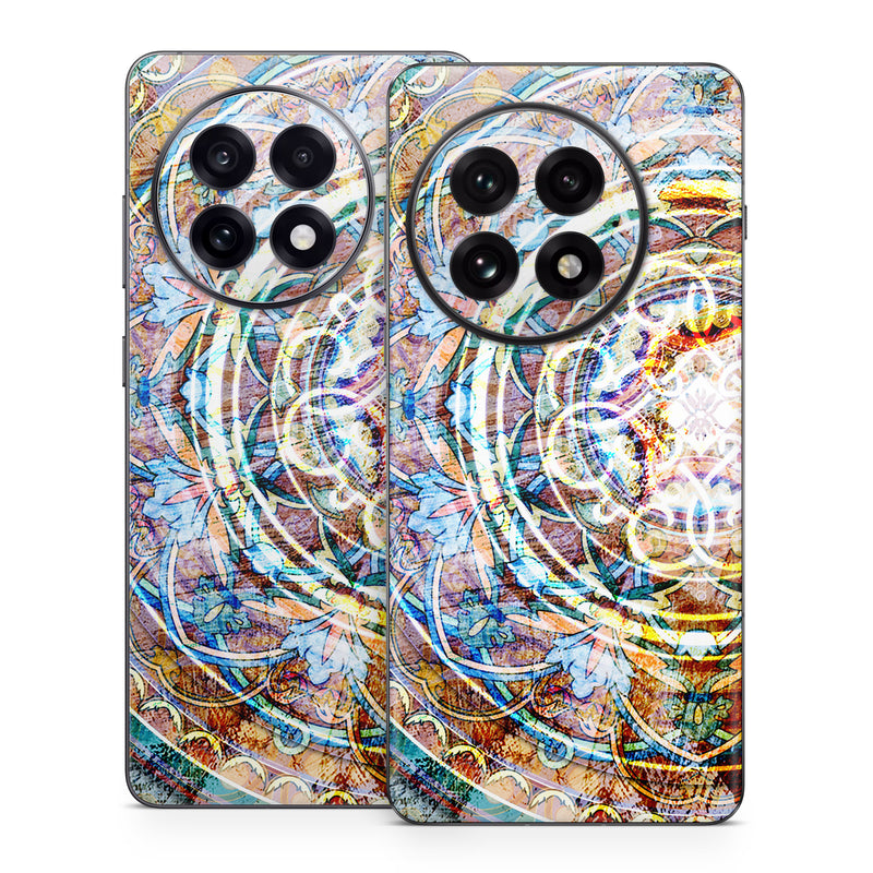 OnePlus 13 Series Skin design of Circle, Ceramic, Tableware, with yellow, red, orange, white, blue, green, gray colors