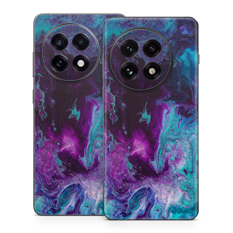 OnePlus 13 Series Skin design of Blue, Purple, Violet, Water, Turquoise, Aqua, Pink, Magenta, Teal, Electric blue, with blue, purple, black colors