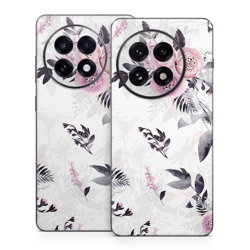 OnePlus 13 Series Skin design of Pink, Pattern, Design, Floral design, Textile, Plant, Flower, Magenta, Petal, Wallpaper, with white, purple, pink, black, gray colors