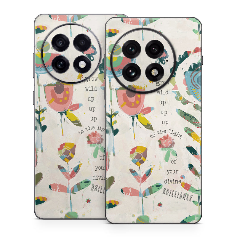 OnePlus 13 Series Skin design of Textile, Organism, Font, Creative arts, Art, Pattern, Illustration, Terrestrial plant, Painting, Drawing, with purple, black, green, yellow, blue, red colors