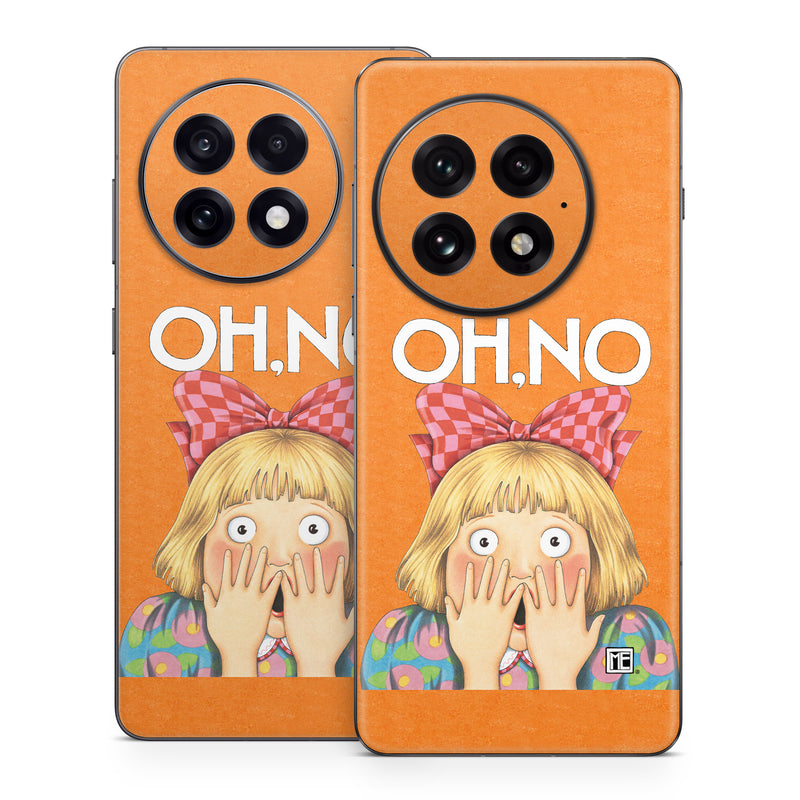 OnePlus 13 Series Skin design of Cartoon, Nose, Illustration, Poster, Art, Fiction, Book cover, Happy, Gesture, with orange, pink, gray, green, red, white colors