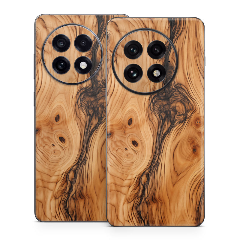 OnePlus 13 Series Skin design of Brown, Wood, Trunk, Wood stain, Floor, Liquid, Art, Woody plant, Landscape, Flooring, with black, brown, orange colors