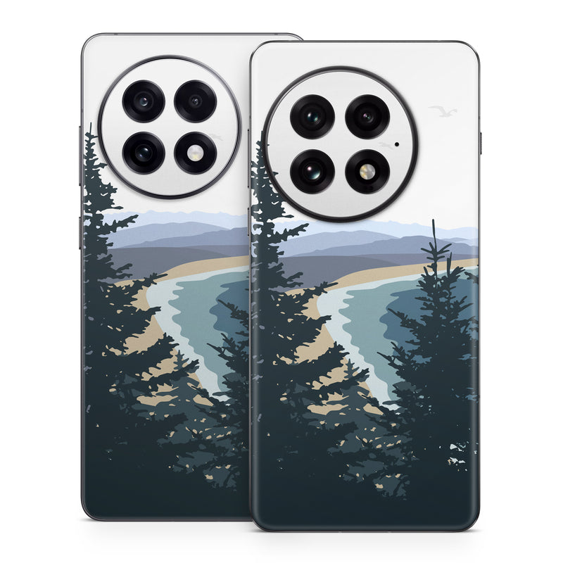 OnePlus 13 Series Skin design of Sky, Plant, Mountain, Natural landscape, Branch, Larch, Tree, Highland, Atmospheric phenomenon, Evergreen, with white, blue, yellow, gray, black, green colors