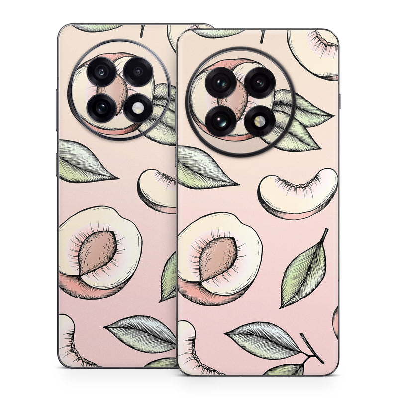 OnePlus 13 Series Skin design of Pattern, Leaf, Botany, Organism, Design, Plant, Illustration, Clip art, with pink, green, yellow, orange colors
