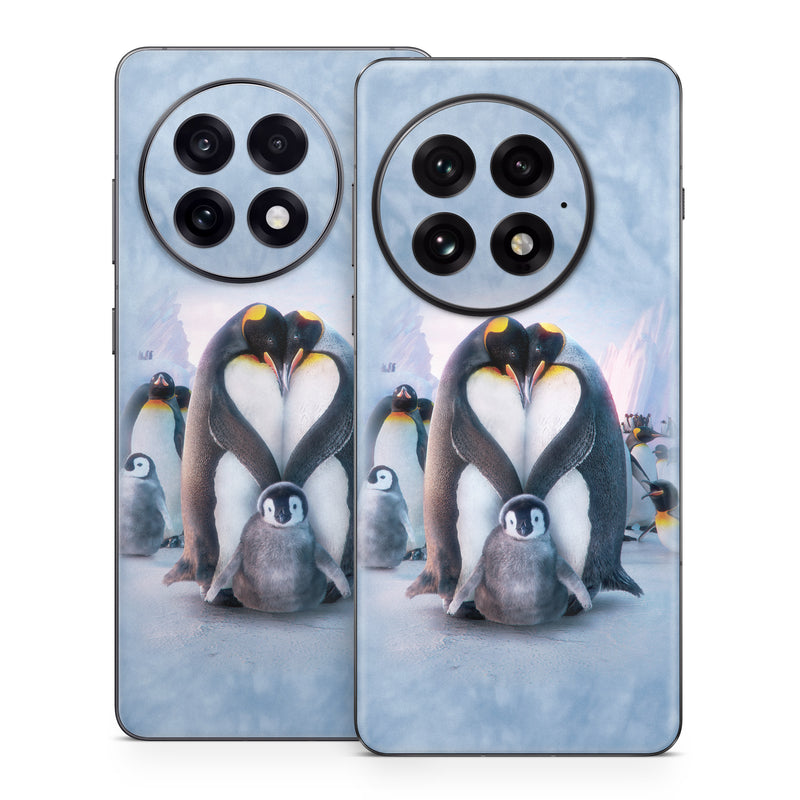 OnePlus 13 Series Skin design of Bird, Vertebrate, Flightless bird, Penguin, Gentoo penguin, Emperor penguin, King penguin, Beak, Wildlife, Arctic, with gray, black, blue, purple colors