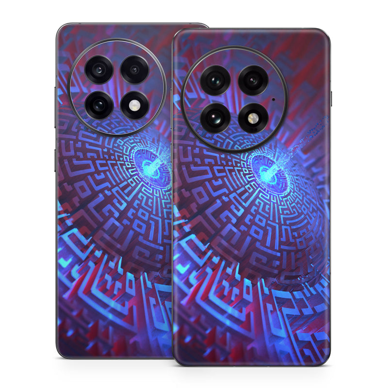 OnePlus 13 Series Skin design of Blue, Light, Fractal art, Electric blue, Purple, Water, Psychedelic art, Organism, Art, Spiral, with black, blue colors